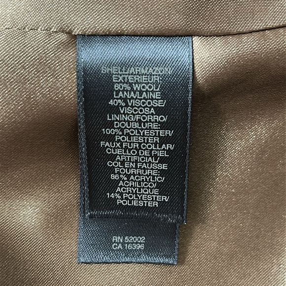 Liz Claiborne Plaid Wool Trench Coat, Size M - Picture 7 of 7